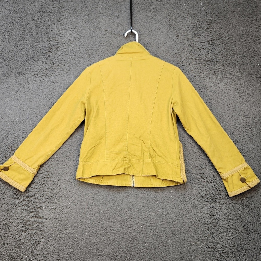 X-Meeting Paris Jacket Womens Medium Yellow Studded Zip Up Retro Style Pockets - Picture 9 of 11